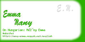 emma many business card